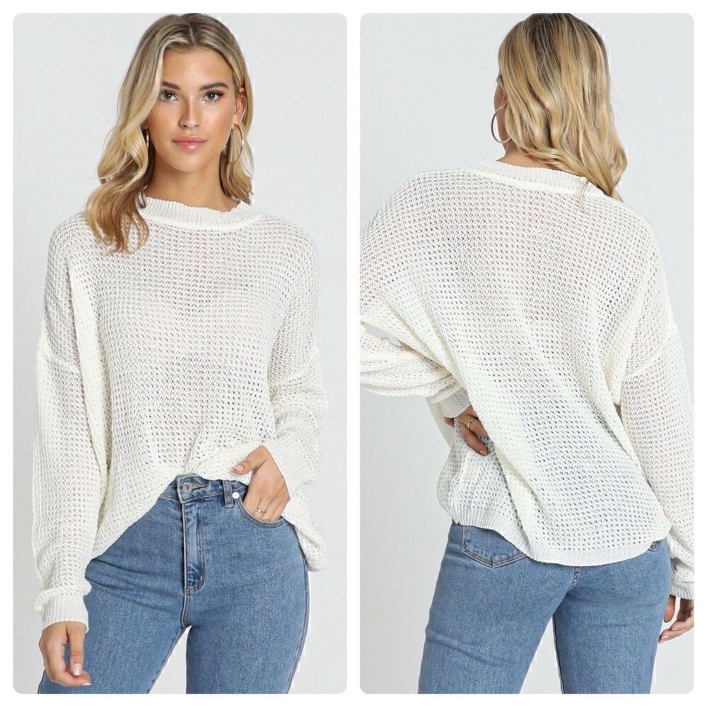Showpo. Envious Lady Knit Top In WHITE WAFFLE Size 6